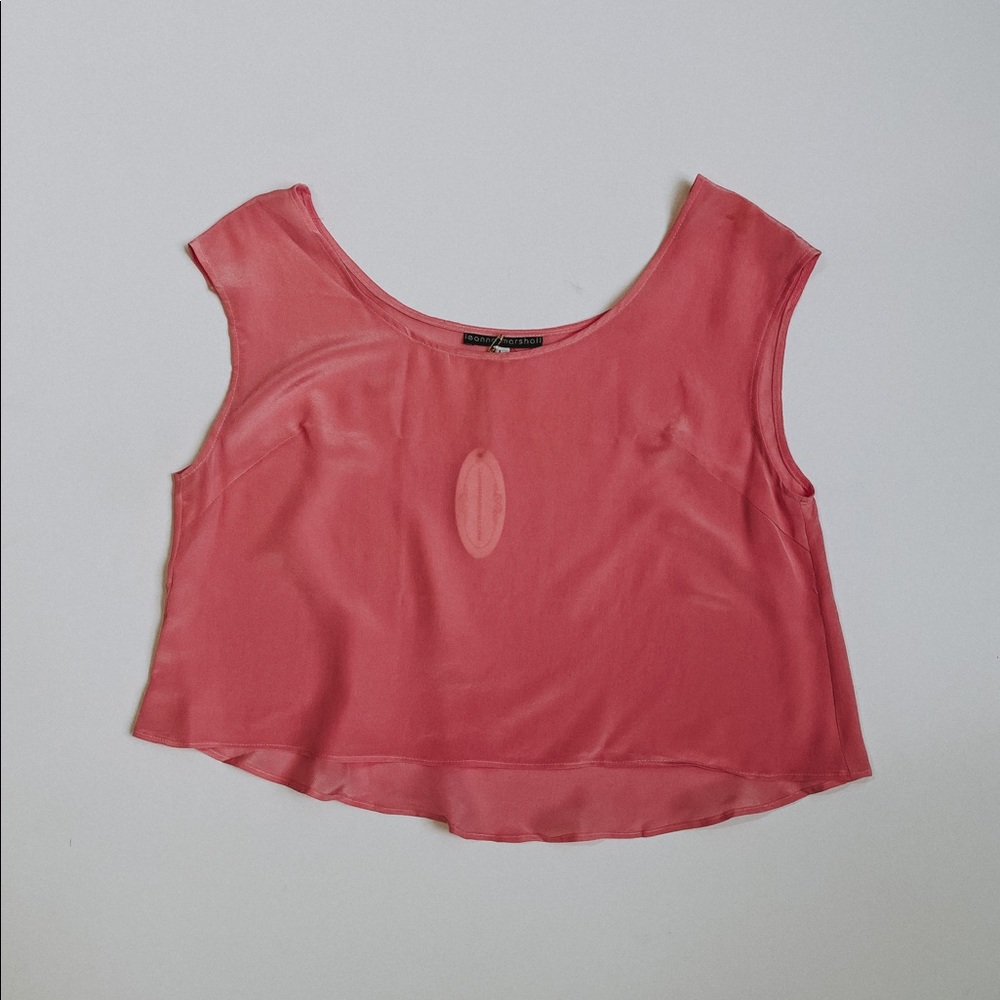 NWT 100% silk top in pink size L